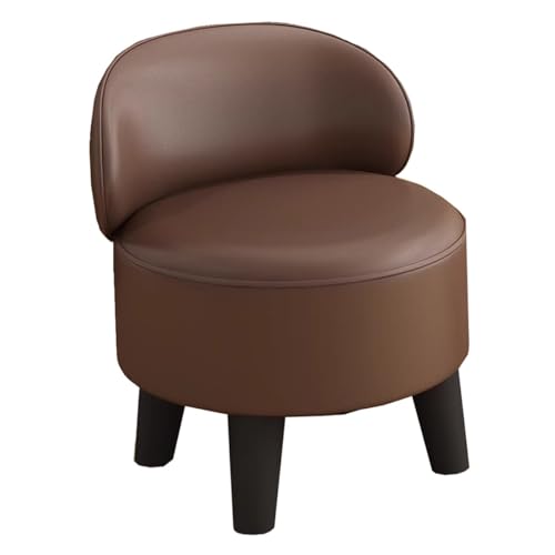 GIZNXBA Gepolsterte Ottomane-Fußstütze 360-Grad-Drehung Pouf Hocker Für Sofa Leder Pouf Fußhocker Mit Rückenlehne Für Wohnzimmer, Schlafzimmer, Eingangsbereich(Bruin,A) von GIZNXBA