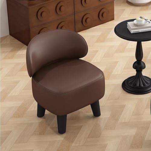 GIZNXBA Gepolsterte Ottomane-Fußstütze 360-Grad-Drehung Pouf Hocker Für Sofa Leder Pouf Fußhocker Mit Rückenlehne Für Wohnzimmer, Schlafzimmer, Eingangsbereich(Bruin,B) von GIZNXBA
