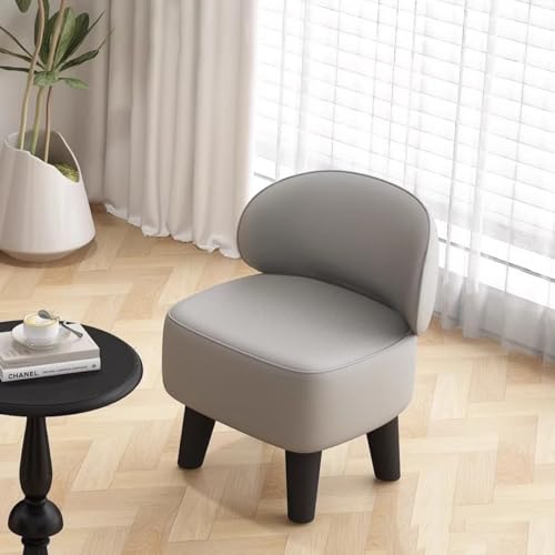 GIZNXBA Gepolsterte Ottomane-Fußstütze 360-Grad-Drehung Pouf Hocker Für Sofa Leder Pouf Fußhocker Mit Rückenlehne Für Wohnzimmer, Schlafzimmer, Eingangsbereich(Grey,B) von GIZNXBA