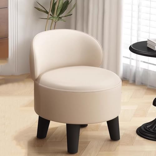 GIZNXBA Gepolsterte Ottomane-Fußstütze 360-Grad-Drehung Pouf Hocker Für Sofa Leder Pouf Fußhocker Mit Rückenlehne Für Wohnzimmer, Schlafzimmer, Eingangsbereich(Khaki,A) von GIZNXBA