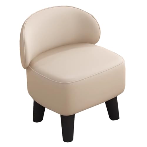GIZNXBA Gepolsterte Ottomane-Fußstütze 360-Grad-Drehung Pouf Hocker Für Sofa Leder Pouf Fußhocker Mit Rückenlehne Für Wohnzimmer, Schlafzimmer, Eingangsbereich(Khaki,B) von GIZNXBA