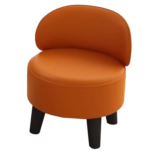 GIZNXBA Gepolsterte Ottomane-Fußstütze 360-Grad-Drehung Pouf Hocker Für Sofa Leder Pouf Fußhocker Mit Rückenlehne Für Wohnzimmer, Schlafzimmer, Eingangsbereich(Orange,A) von GIZNXBA
