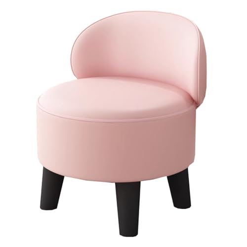 GIZNXBA Gepolsterte Ottomane-Fußstütze 360-Grad-Drehung Pouf Hocker Für Sofa Leder Pouf Fußhocker Mit Rückenlehne Für Wohnzimmer, Schlafzimmer, Eingangsbereich(Roze,A) von GIZNXBA