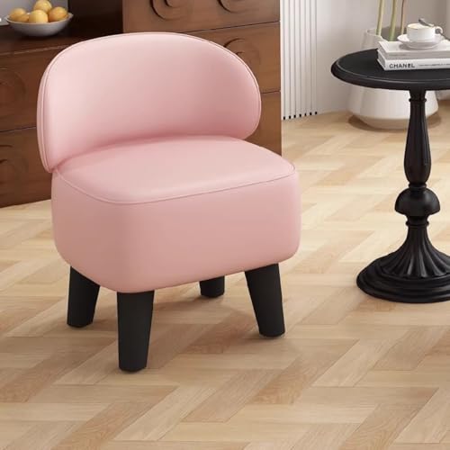 GIZNXBA Gepolsterte Ottomane-Fußstütze 360-Grad-Drehung Pouf Hocker Für Sofa Leder Pouf Fußhocker Mit Rückenlehne Für Wohnzimmer, Schlafzimmer, Eingangsbereich(Roze,B) von GIZNXBA