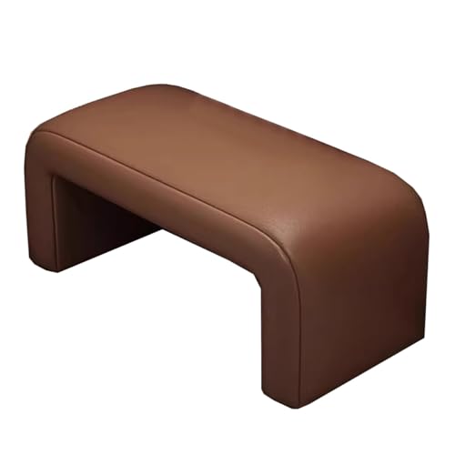 GIZNXBA Gepolsterte Schlafzimmerbank Bettbank Sitzhocker Moderne Eingangshalle Lederfußstütze Polsterhocker Schminktischhocker Fußhocker Mit Weicher Polsterung Für Wohnzimmer(Bruin,60cm) von GIZNXBA