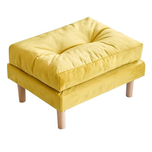 GIZNXBA Gepolsterter Sitzhocker Rechteckiger Pouf Hocker Für Sofa Kleine Schuhbank Mit Gepolstertem Sitz Moderner Tritthocker Für Wohnzimmer, Flur Und Schlafzimmer(/Yellow) von GIZNXBA