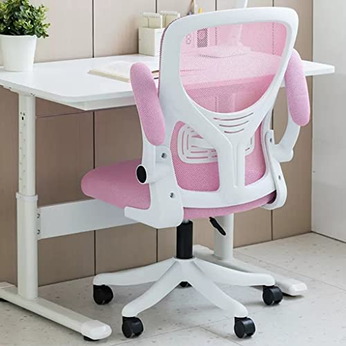 GIZNXBA Kinderdrehstuhl Mit Armlehnen, Jugenddrehstuhl Mit Rollen Für Zuhause, Ergonomischer Kinder-Schreibtischstuhl Mit Hochklappbaren Armlehnen Und Verstellbarer Höhe (Color : /Pink) von GIZNXBA