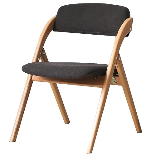 GIZNXBA Klappbare Esszimmerstühle Gepolsterter Akzentstuhl Ohne Montageaufwand Stapelbare Gepolsterte Sitzfläche Und Rückenlehne Tragbare Küchenstühle Aus Holz Für Partys, Picknicks(Dark Brown B) von GIZNXBA