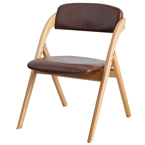 GIZNXBA Klappbare Esszimmerstühle Gepolsterter Akzentstuhl Ohne Montageaufwand Stapelbare Gepolsterte Sitzfläche Und Rückenlehne Tragbare Küchenstühle Aus Holz Für Partys, Picknicks(Red Brown A) von GIZNXBA