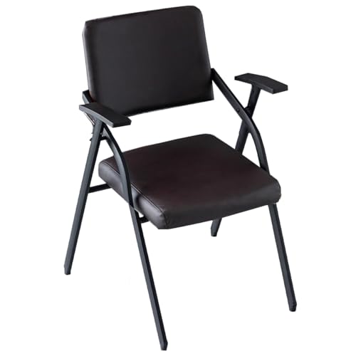GIZNXBA Klappbarer Bürostuhl Mit Armlehnen Leder-Besucherstuhl Mit Rückenlehne Wartezimmerstühle Ohne Rollen Moderne Konferenzraum-Bürostühle Für Besprechungen, Zuhause(Style 1) von GIZNXBA