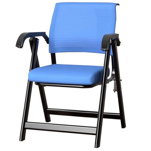 GIZNXBA Klappbarer Bürostuhl Mit Armlehnen Stapelbare Und Klappbare Konferenzraumstühle Ergonomischer Arbeitsstuhl Mit Netzrückenlehne Stühle Für Schulungsräume Und Besprechungsräume(Blauw) von GIZNXBA