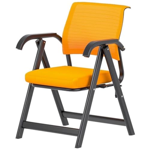 GIZNXBA Klappbarer Bürostuhl Mit Armlehnen Stapelbare Und Klappbare Konferenzraumstühle Ergonomischer Arbeitsstuhl Mit Netzrückenlehne Stühle Für Schulungsräume Und Besprechungsräume(Orange) von GIZNXBA