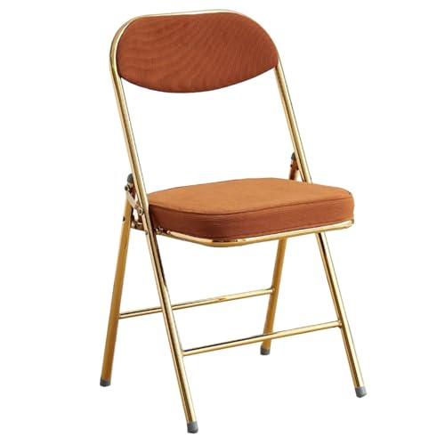 GIZNXBA Klappbarer Bürostuhl Mit Ergonomischer Rückenlehne Stapelbare Konferenzraumstühle Mit Metallgestell Tragbare Klappstühle Bürostuhl Für Gäste, Empfang Und Besprechungen(Orange A) von GIZNXBA