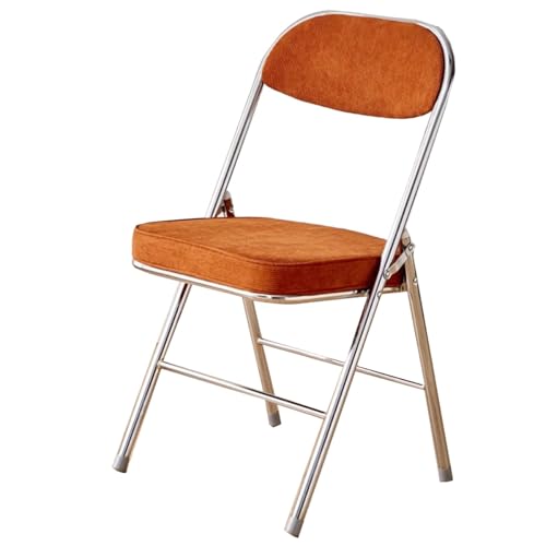 GIZNXBA Klappbarer Bürostuhl Mit Ergonomischer Rückenlehne Stapelbare Konferenzraumstühle Mit Metallgestell Tragbare Klappstühle Bürostuhl Für Gäste, Empfang Und Besprechungen(Orange B) von GIZNXBA