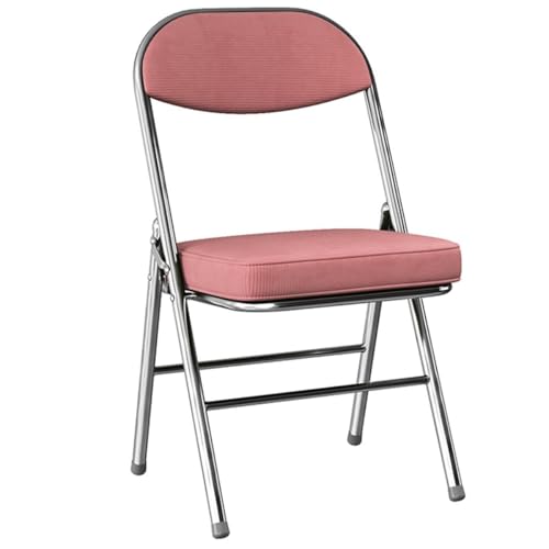 GIZNXBA Klappbarer Bürostuhl Mit Ergonomischer Rückenlehne Stapelbare Konferenzraumstühle Mit Metallgestell Tragbare Klappstühle Bürostuhl Für Gäste, Empfang Und Besprechungen(Pink B) von GIZNXBA