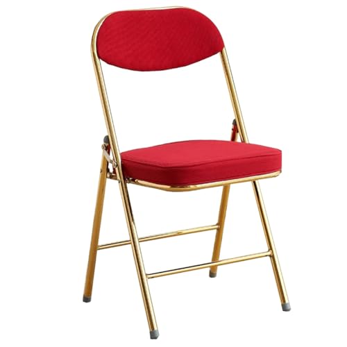 GIZNXBA Klappbarer Bürostuhl Mit Ergonomischer Rückenlehne Stapelbare Konferenzraumstühle Mit Metallgestell Tragbare Klappstühle Bürostuhl Für Gäste, Empfang Und Besprechungen(Red A) von GIZNXBA
