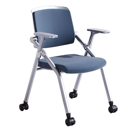 GIZNXBA Klappbarer Computerstuhl Mit Rollen Konferenzstuhl Mit Netzrückenlehne Ergonomischer Bürostuhl Für Mitarbeiter Mit Gepolstertem Sitz Konferenzraumstühle(Gray C) von GIZNXBA