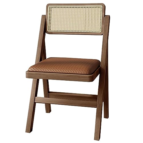 GIZNXBA Klappstühle Klappstuhl Küche Modern Rattan Tisch Stuhl Kommerzielle Klappstühle Holz Klappstuhl Mit Gepolsterten Sitzen Für Wohnzimmer Lesezimmer Hochzeit Balkon (Color : /Brown B) von GIZNXBA