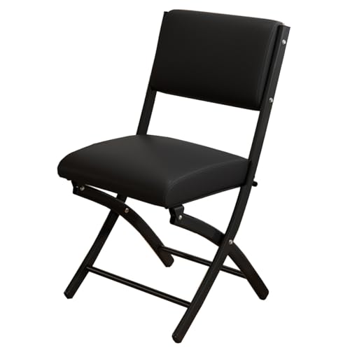 GIZNXBA Klappstühle Mit Gepolstertem Sitz Und Rückenlehne Klappbarer Küchenstuhl Aus Metallstahl Stapelbarer Gaststuhl Für Den Innen- Und Außenbereich(/Black,A) von GIZNXBA