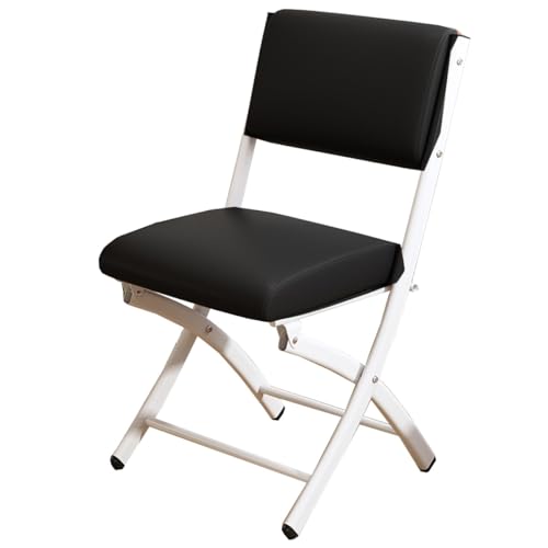 GIZNXBA Klappstühle Mit Gepolstertem Sitz Und Rückenlehne Klappbarer Küchenstuhl Aus Metallstahl Stapelbarer Gaststuhl Für Den Innen- Und Außenbereich(/Black,B) von GIZNXBA
