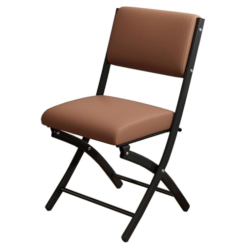 GIZNXBA Klappstühle Mit Gepolstertem Sitz Und Rückenlehne Klappbarer Küchenstuhl Aus Metallstahl Stapelbarer Gaststuhl Für Den Innen- Und Außenbereich(/Brown,A) von GIZNXBA