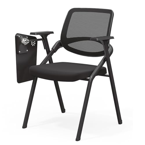 GIZNXBA Klappstühle Mit Netzrückenlehne Und Rollen Für Das Homeoffice Polsterung Besucherempfangsstuhl Schulung Konferenz Wartezimmer Für Den Innen- Und Außenbereich(Black A) von GIZNXBA