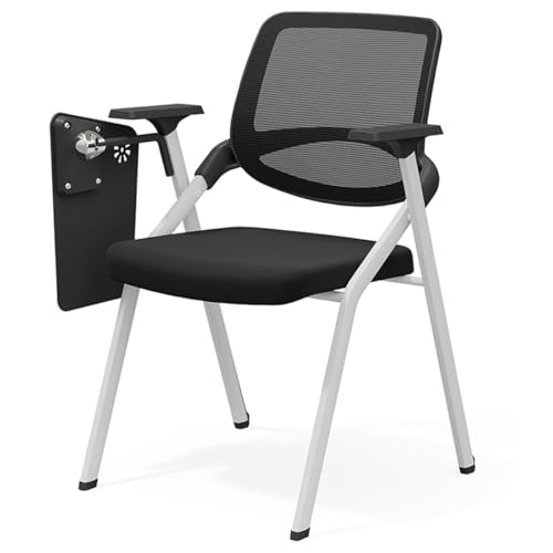 GIZNXBA Klappstühle Mit Netzrückenlehne Und Rollen Für Das Homeoffice Polsterung Besucherempfangsstuhl Schulung Konferenz Wartezimmer Für Den Innen- Und Außenbereich(Black B) von GIZNXBA