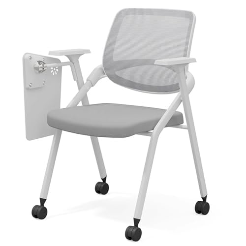 GIZNXBA Klappstühle Mit Netzrückenlehne Und Rollen Für Das Homeoffice Polsterung Besucherempfangsstuhl Schulung Konferenz Wartezimmer Für Den Innen- Und Außenbereich(Gray B) von GIZNXBA