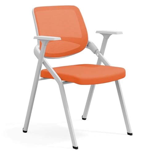 GIZNXBA Klappstühle Mit Netzrückenlehne Und Rollen Für Das Homeoffice Polsterung Besucherempfangsstuhl Schulung Konferenz Wartezimmer Für Den Innen- Und Außenbereich(Orange) von GIZNXBA