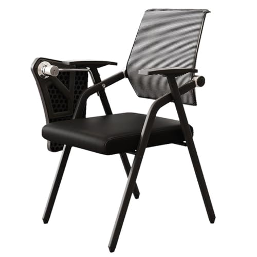 GIZNXBA Klappstuhl Aus Netzgewebe Mit Armlehnen Stapelbare Besucherstühle Für Büros Klappbare Konferenzstühle Mit Armlehnen Und Lendenwirbelstütze(Black A,1pcs) von GIZNXBA