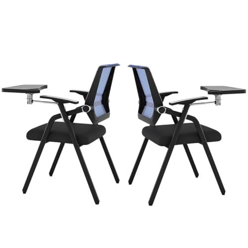 GIZNXBA Klappstuhl Aus Netzgewebe Mit Armlehnen Stapelbare Besucherstühle Für Büros Klappbare Konferenzstühle Mit Armlehnen Und Lendenwirbelstütze(Blue A,2pcs) von GIZNXBA