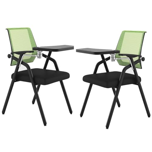 GIZNXBA Klappstuhl Aus Netzgewebe Mit Armlehnen Stapelbare Besucherstühle Für Büros Klappbare Konferenzstühle Mit Armlehnen Und Lendenwirbelstütze(Green A,2pcs) von GIZNXBA