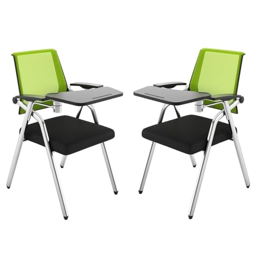 GIZNXBA Klappstuhl Aus Netzgewebe Mit Armlehnen Stapelbare Besucherstühle Für Büros Klappbare Konferenzstühle Mit Armlehnen Und Lendenwirbelstütze(Green B,2pcs) von GIZNXBA