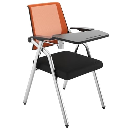 GIZNXBA Klappstuhl Aus Netzgewebe Mit Armlehnen Stapelbare Besucherstühle Für Büros Klappbare Konferenzstühle Mit Armlehnen Und Lendenwirbelstütze(Orange B,1pcs) von GIZNXBA