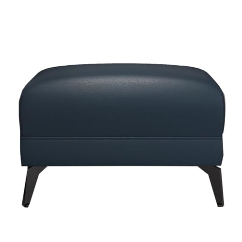 GIZNXBA Kleiner Fußhocker Gepolstert Rechteckige Leder Sitzhocker Mit Gepolstertem Sitz Und Metallbeinen Moderner Pouf Hocker Für Wohnzimmer, Schlafzimmer, Couch, Büro(Blauw) von GIZNXBA