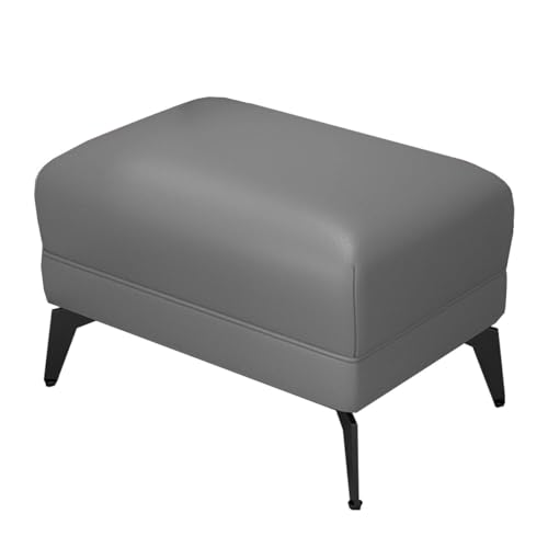 GIZNXBA Kleiner Fußhocker Gepolstert Rechteckige Leder Sitzhocker Mit Gepolstertem Sitz Und Metallbeinen Moderner Pouf Hocker Für Wohnzimmer, Schlafzimmer, Couch, Büro(Dark Gray) von GIZNXBA
