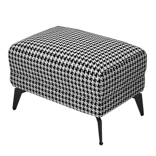 GIZNXBA Kleiner Fußhocker Gepolstert Rechteckige Leder Sitzhocker Mit Gepolstertem Sitz Und Metallbeinen Moderner Pouf Hocker Für Wohnzimmer, Schlafzimmer, Couch, Büro(Plaid) von GIZNXBA
