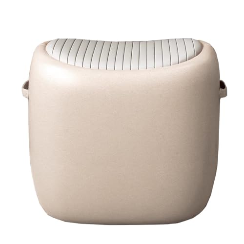 GIZNXBA Kleiner Fußhocker Gepolstert Rechteckiger Gepolsterter Pouf Hocker Leder Sitzhocker Polsterhocker Ottoman-Fußstütze Für Sofa Schminkstühle Für Das Wohnzimmer(Beige) von GIZNXBA
