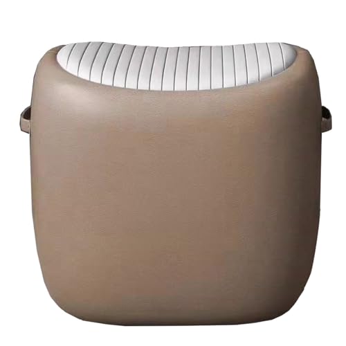 GIZNXBA Kleiner Fußhocker Gepolstert Rechteckiger Gepolsterter Pouf Hocker Leder Sitzhocker Polsterhocker Ottoman-Fußstütze Für Sofa Schminkstühle Für Das Wohnzimmer(Bruin) von GIZNXBA
