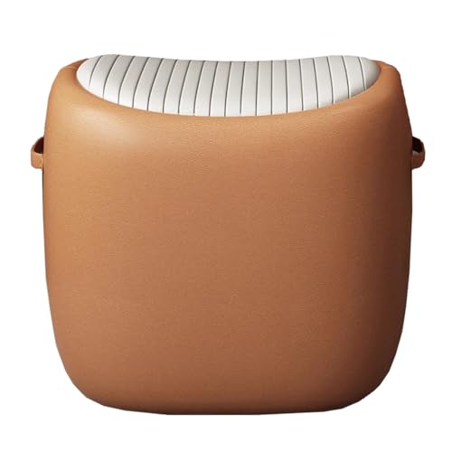 GIZNXBA Kleiner Fußhocker Gepolstert Rechteckiger Gepolsterter Pouf Hocker Leder Sitzhocker Polsterhocker Ottoman-Fußstütze Für Sofa Schminkstühle Für Das Wohnzimmer(Orange) von GIZNXBA