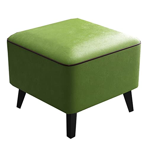 GIZNXBA Kleiner Rechteckiger Sitzhocker Leder Kleiner Fußhocker Gepolstert Für Couch Moderne Polsterhocker Mit Kohlenstoffstahlbeinen Kleiner Stufenhocker Ottoman Für Wohnzimmer(/Green,30 cm) von GIZNXBA