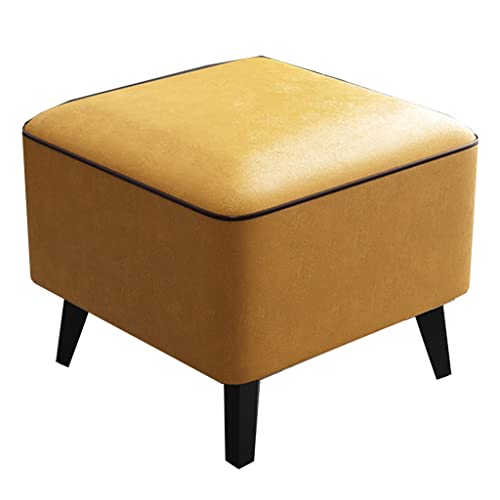 GIZNXBA Kleiner Rechteckiger Sitzhocker Leder Kleiner Fußhocker Gepolstert Für Couch Moderne Polsterhocker Mit Kohlenstoffstahlbeinen Kleiner Stufenhocker Ottoman Für Wohnzimmer(A,40cm) von GIZNXBA