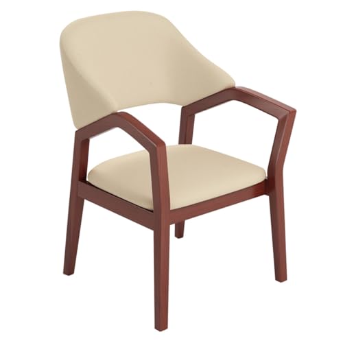 GIZNXBA Küchen-Esszimmerstühle Mit Gepolstertem Sitz Gepolsterte Sessel Mit Holzbeinen Küchenstuhl Mit Armlehne Für Das Büro Moderner Empfangsraum-Beistellstuhl Für Das Wohnzimmer(Beige,A) von GIZNXBA