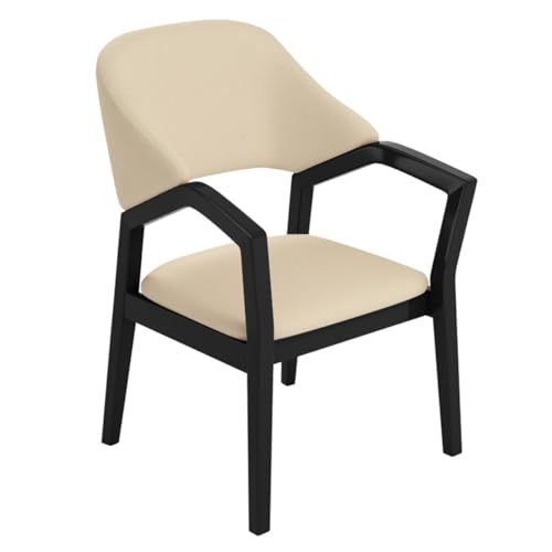 GIZNXBA Küchen-Esszimmerstühle Mit Gepolstertem Sitz Gepolsterte Sessel Mit Holzbeinen Küchenstuhl Mit Armlehne Für Das Büro Moderner Empfangsraum-Beistellstuhl Für Das Wohnzimmer(Beige,B) von GIZNXBA