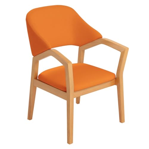 GIZNXBA Küchen-Esszimmerstühle Mit Gepolstertem Sitz Gepolsterte Sessel Mit Holzbeinen Küchenstuhl Mit Armlehne Für Das Büro Moderner Empfangsraum-Beistellstuhl Für Das Wohnzimmer(Orange,A) von GIZNXBA