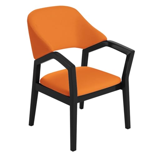 GIZNXBA Küchen-Esszimmerstühle Mit Gepolstertem Sitz Gepolsterte Sessel Mit Holzbeinen Küchenstuhl Mit Armlehne Für Das Büro Moderner Empfangsraum-Beistellstuhl Für Das Wohnzimmer(Orange,B) von GIZNXBA