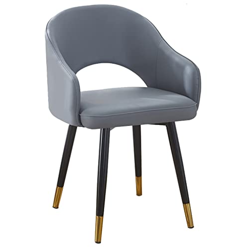 GIZNXBA Küchen- Und Esszimmerstühle Mit Metallbeinen Moderner Ledersessel Küchenstuhl Wohnzimmerstuhl Mit Hoher Rückenlehne Und Armlehnen Gepolsterte Akzentstühle Für Das Schlafzimmer(Gray A) von GIZNXBA