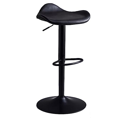 GIZNXBA Leder Barhocker Grau Verstellbare Barhocker In Thekenhöhe Drehbare Barstühle Leder-Küchenhocker Ohne Rückenlehne Für Esszimmer Und Küche(Black) von GIZNXBA