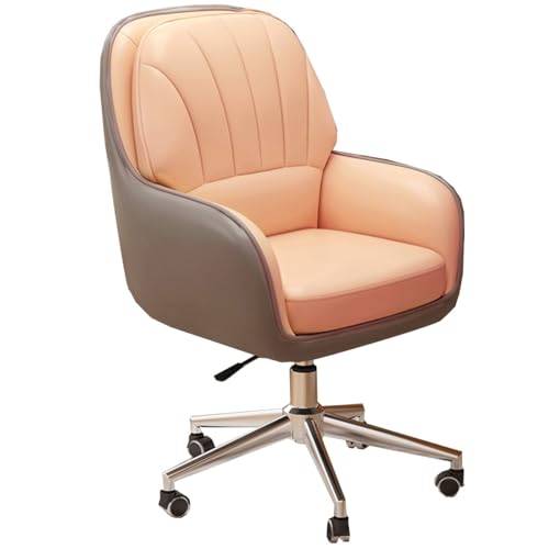 GIZNXBA Leder Schreibtischstuhl Chefsessel Bürostuhl Ergonomisch Computerstuhl Ergonomisch Schreibtisch Drehsessel Mit Lendenwirbelstütze Armlehne Verstellbaren Stuhl Für Erwachsene(/Pink) von GIZNXBA