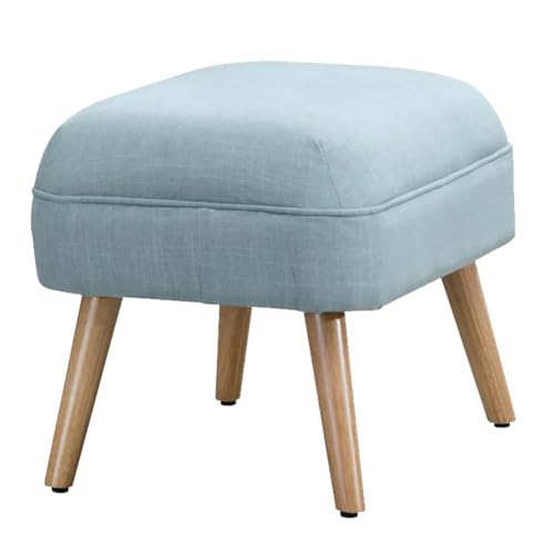 GIZNXBA Leder Sitzhocker Rechteckige Pouf Hocker Mit Holzbeinen Kleiner Fußhocker Für Wohnzimmer, Couch Polsterhocker Moderner Fußhocker, Perfekt Zum Ausruhen Ihrer Füße(Blue A) von GIZNXBA